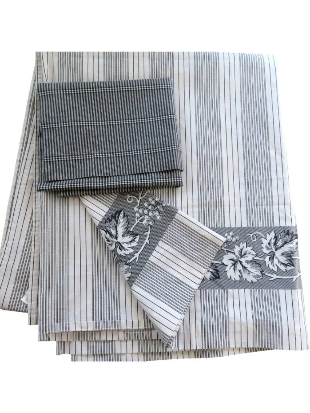 Vintage Martha Stewart Everyday Full Flat Sheet Standard Pillowcase Set Striped